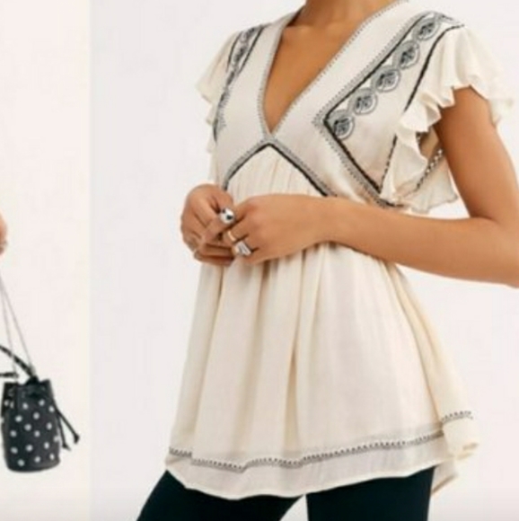 Free People Falling Water Tunic Ivory Combo - Picture 2 of 13